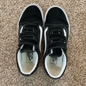 Black velcro vans, lightly worn, unisex